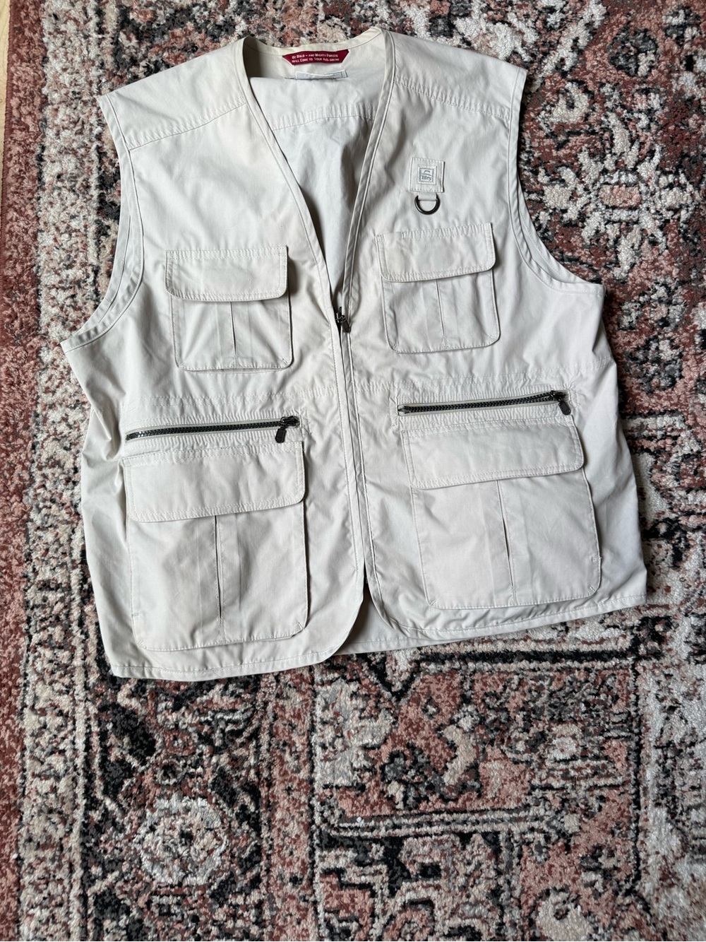 Men’s Tilley Multi-Pocket Utility Vest - Cream (small stains)